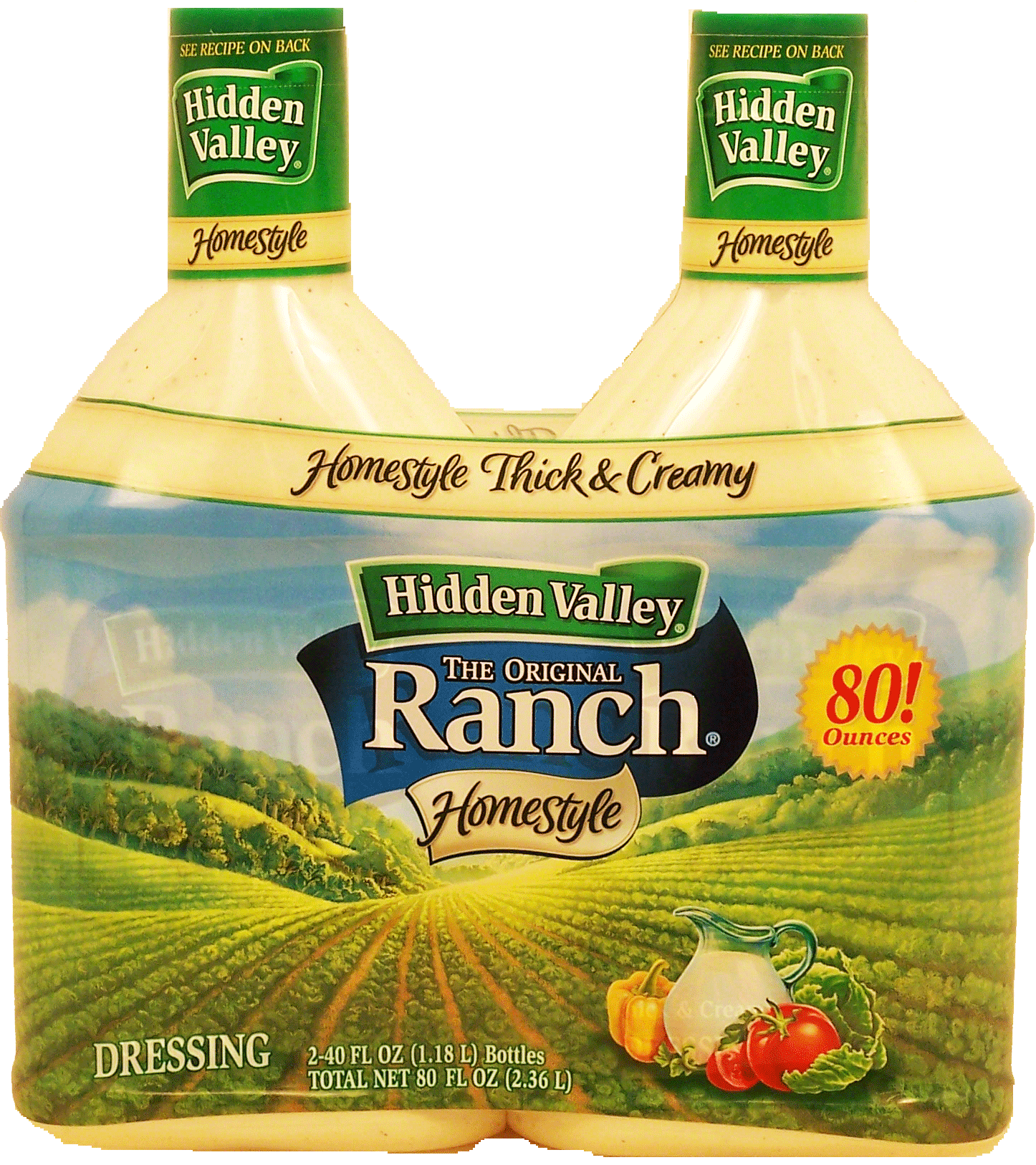 Hidden Valley Homestyle thick & creamy original ranch dressing, 40-fl. oz. plastic bottles Full-Size Picture